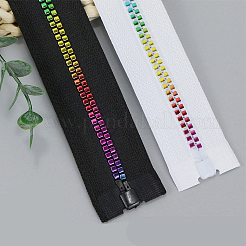 #5 ナイロン コイル ジッパー レインボー ジッパー テープ  樹脂コイルのカラフルな歯  ブラック  0.54ヤード（50cm）&nbsp;SENE-PW0003-115B-02