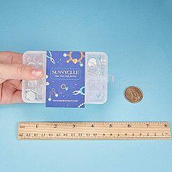 DIYピアス作り  真鍮のブランクペンダントトレイと  カボションフラットラウンドセッティング  真鍮のピアスフック  ビーズと真鍮のスタッドピアスパーツ  銀  11x7x3cm&nbsp;DIY-SC0004-62S