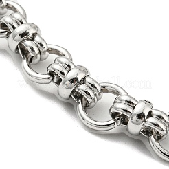 変色しない304ステンレススチールリングリンクチェーンブレスレット  ステンレス鋼色  8インチ（20.3cm）&nbsp;BJEW-C042-09P