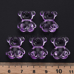 透明なアクリルビーズ  水平穴  クマ  青紫色  18.5x15.5x11mm  穴：2.5mm  約320個/500g&nbsp;MACR-S373-80-B03