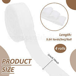 9mのコットンとリネンのリボン  服飾材料  ギフト包装用  ホワイト  3/4インチ（20mm）&nbsp;LS-OCOR-WH0070-308A
