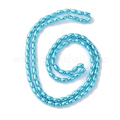 電気メッキビーズ連売り  オーバル  ダークターコイズ  4.5x3mm  穴：0.8mm  約94~99個/連  16.93~18.11''（43~46センチメートル）&nbsp;X-EGLA-H104-02D