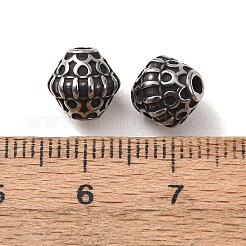 304ステンレススチールビーズ  双円錐形  アンティークシルバー  8.5x8mm  穴：2mm&nbsp;SA-CBA9DCB-06AS