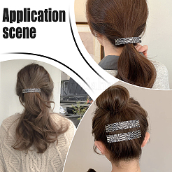 酢酸ヘアバレッタ  鉄パーツ  長方形  ブラック  82x19x15mm&nbsp;PHAR-WH0018-20