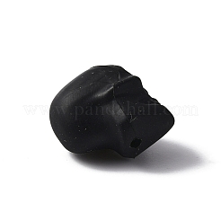 環境にやさしいシリコーンビーズ  スカル  ブラック  21x16x20mm  穴：2.5mm&nbsp;FIND-WH0044-83G
