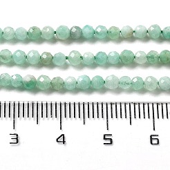 天然エメラルドビーズ連売り  ラウンド  多面カット  3mm  穴：0.7mm  約136個/連  14.96~15.35インチ（38~39cm）&nbsp;G-A026-A01-3mm