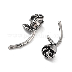 316サージカルステンレスペンダント  ローズチャーム  アンティークシルバー  23x9x6mm  穴：1.4mm&nbsp;STAS-K276-25AS