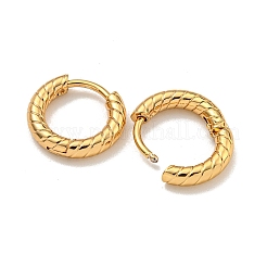 女性用 202 ステンレススチール ハギー フープ イヤリング、304 ステンレススチール ピン付き  ゴールドカラー  12x2.5mm&nbsp;EJEW-H003-04G