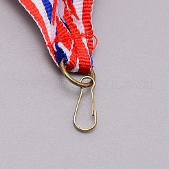 ポリエステルリボンメダルストラップ  鉄のクラスプ付  レッド  445x21x0.5mm&nbsp;AJEW-WH0241-26N
