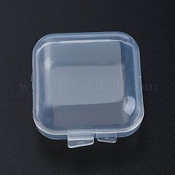 プラスチックビーズ収納ケース  長方形  透明  4x3.45x1.8cm&nbsp;CON-N012-02