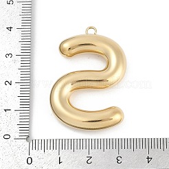 304ステンレスペンダント  イオンプレーティング（ip）  レターチャーム  文字S  38x26x6.5mm  穴：2.3mm&nbsp;STAS-I325-146G-S