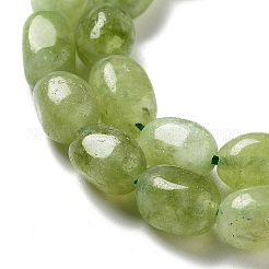 天然の天然翡翠ビーズ連売りを染めた  オーバル  黄緑  8.5~11x7~8.5x7~8.5mm  穴：1mm  約18個/連  7.28~7.48インチ（18.5~19cm）&nbsp;G-P528-I01-01