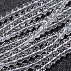 合成クオーツクリスタルビーズ連売り  多面カット  ラウンド  透明  直径約8mm  穴：1mm  49個/連  15インチ&nbsp;G866-039