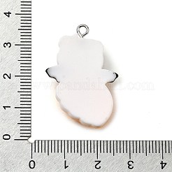 ハロウィン不透明樹脂ペンダント  プラチナ鉄ループ付き  きいろ  カボチャ  31.5x22.5x7mm  穴：2mm&nbsp;LS-CRES-D314-01P-06