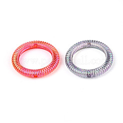 透明なアクリルビーズ  ABカラーメッキ  リング  ミックスカラー  35x6mm  穴：2.5mm  約235個/500g&nbsp;OACR-N150-20