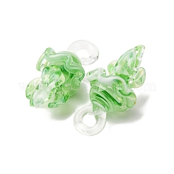 手作りランプワークペンダント  タコ  薄緑  36.5~37x17.5~19x17~19mm  穴：4x3.5~4.5mm&nbsp;LAMP-K039-31A