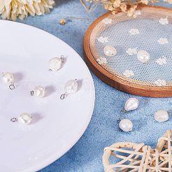 天然養殖淡水パールペンダント  真鍮パーツ  乳白色  16x9~10mm  穴：3mm  10個/箱&nbsp;PEAR-PH0001-01