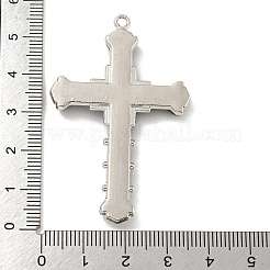 ラインストーン ペンダント付き合金  クロスチャーム  ブラック  54x35x5.5mm  穴：2mm&nbsp;PALLOY-M218-16EB