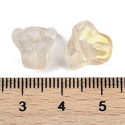 透明スプレーペイントガラスビーズ  花  モカシン  10.5x10.5x10.5mm  穴：1.6mm&nbsp;GLAA-H035-03C