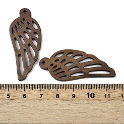 ウォールナットウッドペンダント  ウイング  ココナッツブラウン  47x20x2.5mm  穴：1.8mm&nbsp;WOOD-A025-01A