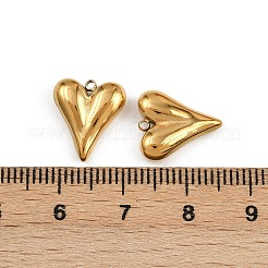 304ステンレススチールチャームイオンプレーティング（IP）  ハートチャーム  18KGP本金メッキ  13.5x11.5x4mm  穴：1mm&nbsp;STAS-K295-07A-G