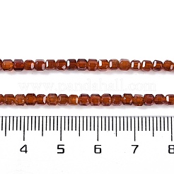 天然石ガーネットビーズ連売り  ファセットテーブルカットキューブ  3x3x3mm  穴：0.7mm  約130個/連  15.08''（38.3センチメートル）&nbsp;G-P457-B01-18A
