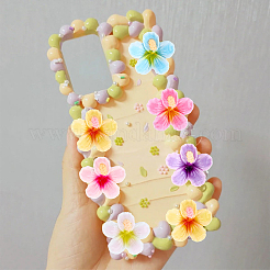 60個6色プラスチックカボション  花  ミックスカラー  24.5x26x9mm  10個/カラー&nbsp;KY-SC0002-54B