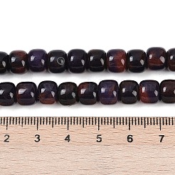 天然石ホワイトジェイドビーズ連売り  染め  バレル  ココナッツブラウン  8x7mm  穴：1.2mm  約59個/連  15.16''（38.5センチメートル）&nbsp;G-P580-C01-01