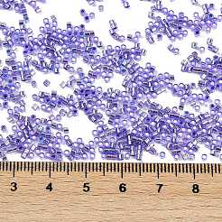 ベーキングペイント 銀線ガラスシードビーズ  シリンダー  モーブ  1.6x1.3mm  穴：0.8mm  約60000個/ポンド&nbsp;SEED-H003-09G