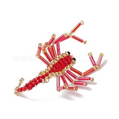 ガラスシードビーズペンダント2個  サソリチャーム  ミックスカラー  70x30x30mm  穴：2mm&nbsp;PALLOY-MZ00405