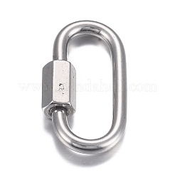 304ステンレススチールスクリューカラビナロックチャーム  ネックレス作り用  クイックリンク  オーバル  ミックスカラー  21x11x4mm  ネジ:7x4mm&nbsp;STAS-H107-04A