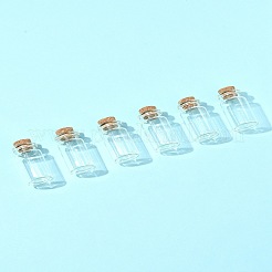 18 個のガラス瓶  コルクプラグ付き  ウィッシングボトル  コラム  透明  2.2x4cm&nbsp;CON-FS0001-15B