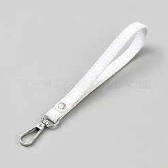 ポリエステル製携帯電話ストラップ  亜鉛合金パーツ  ホワイト  193mm&nbsp;HJEW-WH0673-43A