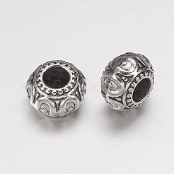 合金ヨーロピアンビーズ  カドミウムフリー＆ニッケルフリー＆鉛フリー  ロンデル  アンティークシルバー  10x6.5~7mm  穴：3mm&nbsp;LS-MPDL-E454-AS-NR