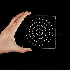 アクリル透明シャーシ  スコアー  85穴  接着剤ステッカー付き  透明  10x10x1.7cm  穴：0.2のCM&nbsp;ODIS-WH0008-20