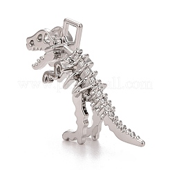 合金ペンダント  カドミウムフリー＆鉛フリー  3dティラノサウルス  プラチナ  28.5x34.5x10mm  穴：4x3mm&nbsp;PALLOY-P265-01P
