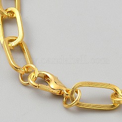 女性と男性のための鉄アズキチェーンブレスレット  カニカン付き  ゴールドカラー  7-7/8インチ（20cm）&nbsp;BJEW-WH20005-004G