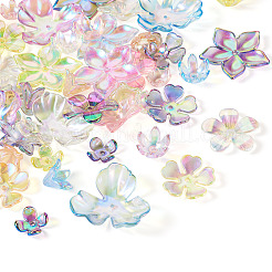 透明アクリルビーズキャップ9色45個  花  ミックスカラー  14~38x6.5~38x2~12mm  穴：1.2~3mm  5個/スタイル&nbsp;MACR-TA0001-92