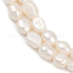 天然養殖淡水パールビーズ連売り  研磨両側  グレード3a+  貝殻色  7~8mm  穴：0.6mm  約36~37個/連  13.54~13.82''（34.4~35.1センチメートル）&nbsp;PEAR-P064-20J-03C