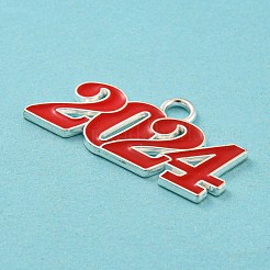 合金エナメルチャーム  鉛フリー及びカドミウムフリー  2024のチャーム  銀  レッド  18.5x36.5x1.5mm  穴：4mm&nbsp;PALLOY-ZX001-12S-01