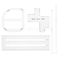 カスタムアクリルテンプレート定規  箱型バッグツール  縫製用具  長方形  透明  280x100x2.5mm  1 PC&nbsp;DIY-PH0023-94