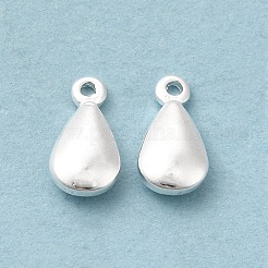 真鍮製チャーム  カドミウムフリー＆鉛フリー  ティアドロップチャーム  925銀メッキ  9x5x2mm  穴：1mm&nbsp;KK-H442-34S