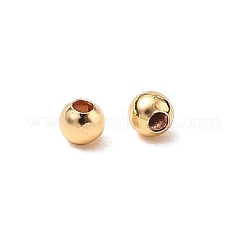 真鍮ビーズ  ラウンド  長持ちメッキ  鉛フリー＆カドミウムフリー  14KGP本金メッキ  2.5mm  穴：1mm&nbsp;KK-CBA79F3-01G-A