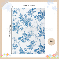 のし紙  花柄  ブルー  700x500x0.1mm  12個/セット&nbsp;DIY-WH0816-168