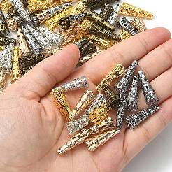 100 個 5 色の鉄フィリグリービーズキャップ  ミックスカラー  22x8~9mm  穴：2.5~3mm&nbsp;IFIN-YW0003-18