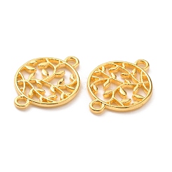亜鉛合金コネクタチャーム  命の木とフラットラウンド  ゴールドカラー  21x15x1.5mm  穴：1.8mm&nbsp;FIND-WH0145-29G