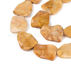 天然石モッカイトビーズ連売り  ナゲット  23~32.5x23~27.5x4.5~8mm  穴：0.8~1.2mm  約13個/連  15.35~15.75''（39~40センチメートル）&nbsp;G-T143-20C