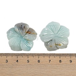 天然のフラワーアマゾナイト彫刻ペンダント  花のチャーム  28.5x29.5x5mm  穴：1.2mm&nbsp;G-B097-01A-08