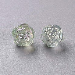 透明なアクリルビーズ  ABカラー  花  黄緑  11.5x11.5mm  穴：1.8mm  約780個/500g&nbsp;TACR-S154-33C-327