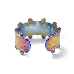 イオンプレーティング(IP) 304 ステンレススチール フラットオープンカフリング 女性用  虹色  usサイズ8 1/2(18.5mm)&nbsp;STAS-E168-02M